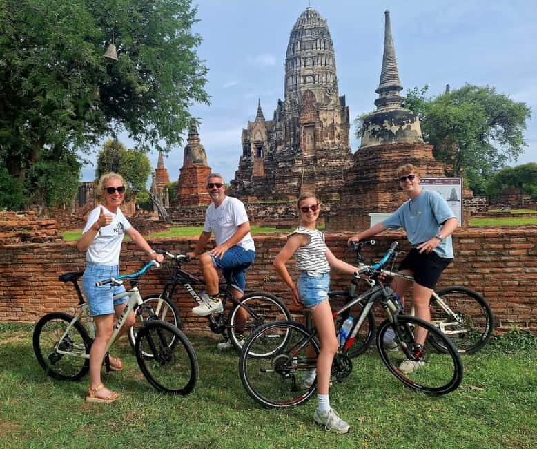 Ayutthaya: Colorful Slow Life Bicycle Tour with local guide. - Meeting at Wat Lokayasutha and how the route timing works